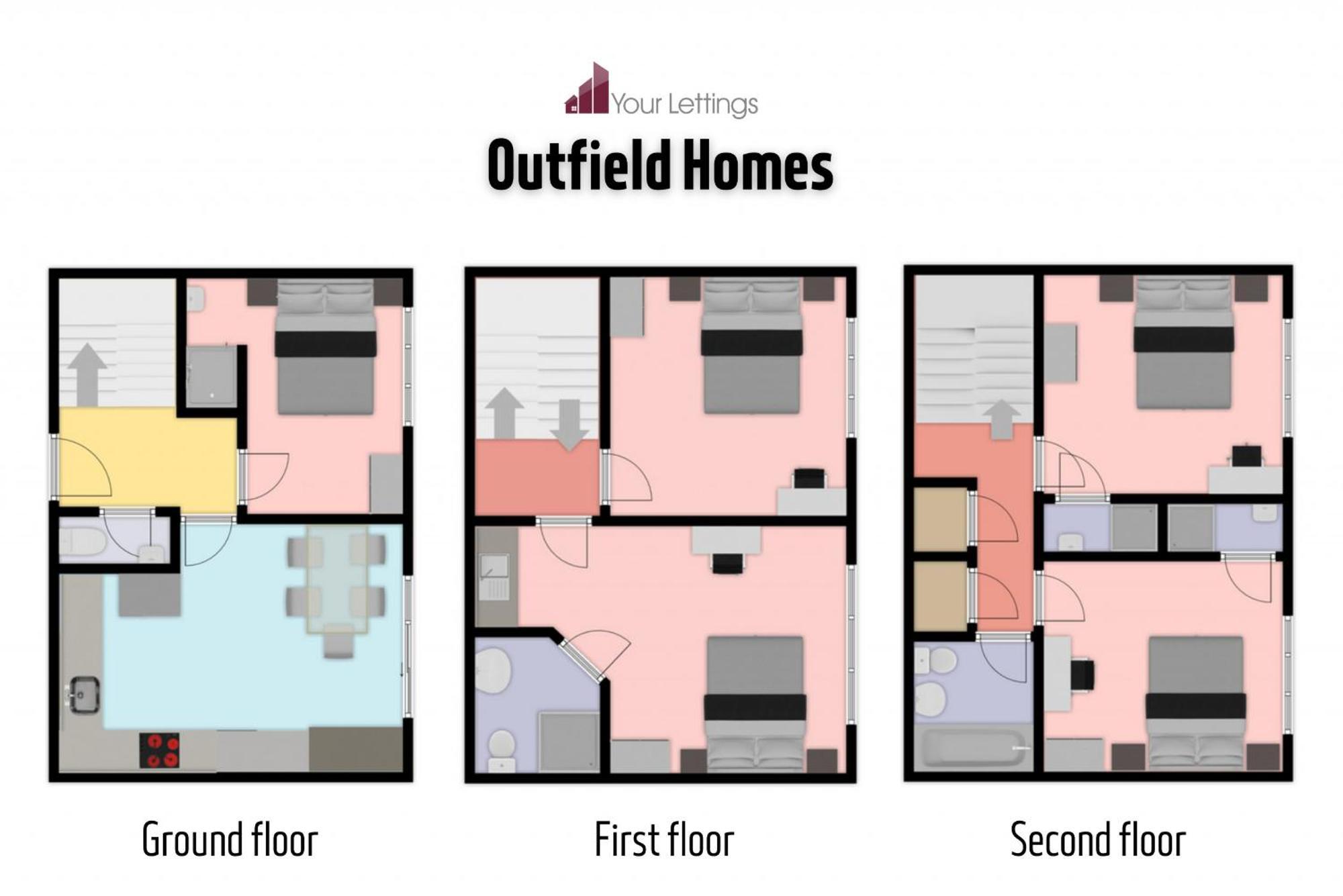 5-Bedroom Contractor House With 10 Beds Free Parking And Free Wifi - Outfield Homes By Your Lettings Short Lets & Serviced Accommodation Peterborough Eksteriør bilde